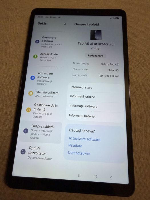 Samsung tab A9. 8,7 inch