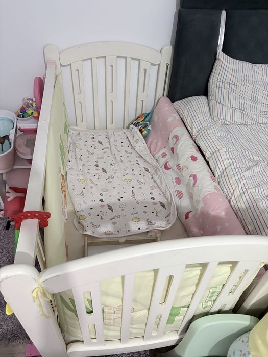 Patut din lemn 120/60 cu saltea