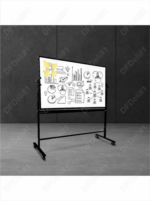 Доска белая двухстороння маркерная с подставкой 90х180 см, 7884 Deli