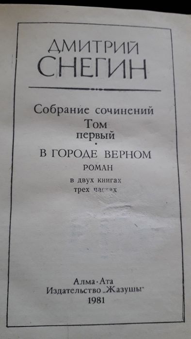 Книги. В городе Верном. Дмитрий Снегин.