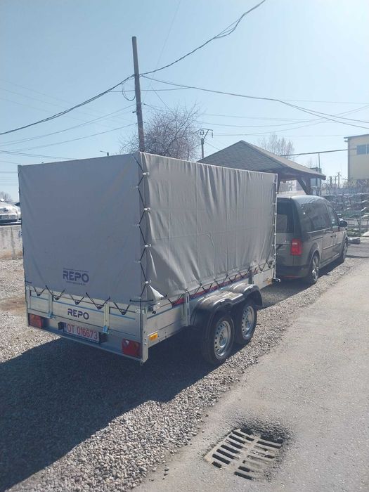 Remorca REPO auto 750kg 2 axe tandem apicol atv RAR CADOU