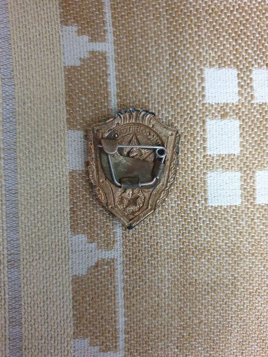 Продам латуниевый значок отличник советской армии