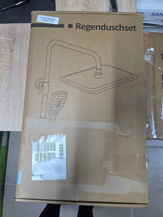 Sistem de duș cu efect de ploaie Görbach fără robinet de duș Economisire apă Negru mat (D25MB)