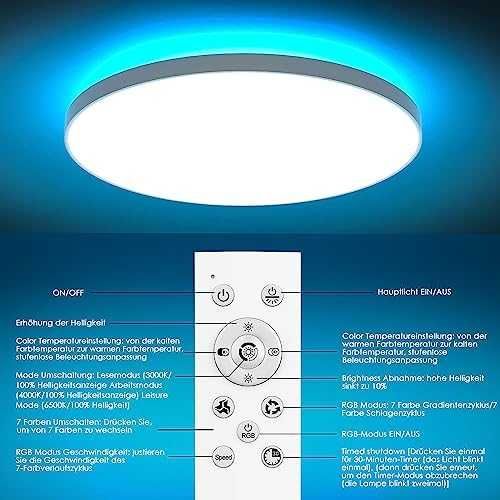 LED плафон 24W RGB с дистанционно димируем 3000–6500K