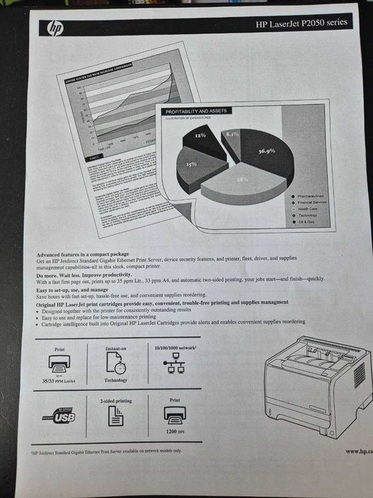 Принтер лазерный HP P2055d с двусторонней печатью