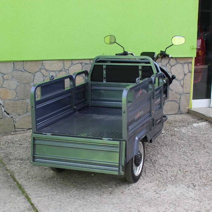 Електрическа триместна товарна триколка MaxiGo Pro, Gray, 2000W