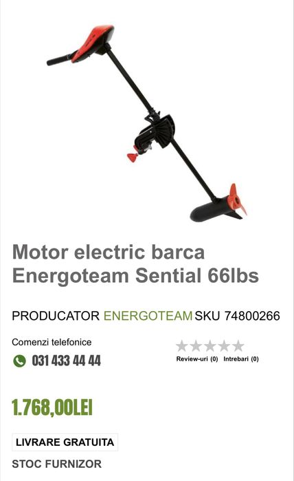 Motor electric barca Energoteam Sential 66lbs