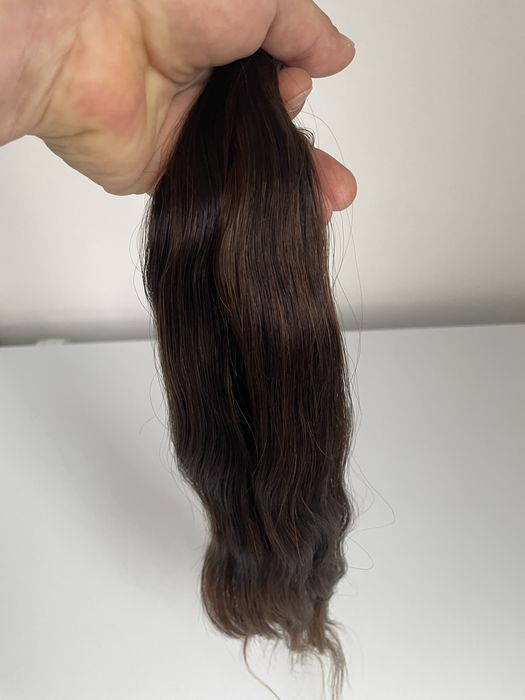 Extensii nanoring 50cm castaniu par natural 100% set complet inele