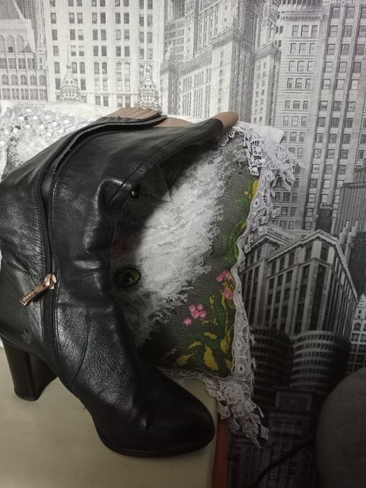 Сапоги осенние кожаные