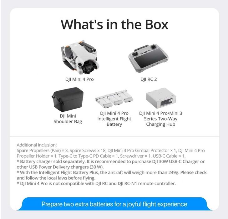 DJI Mini 4 Pro Drone Fly More Combo with RC 2 Controller