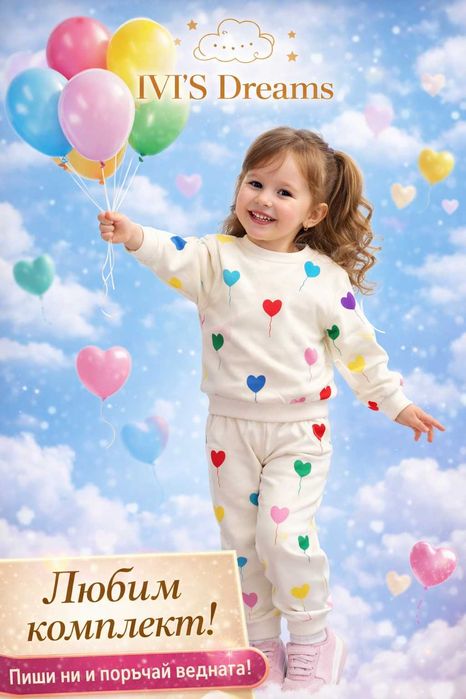 Детски екип с принт балони