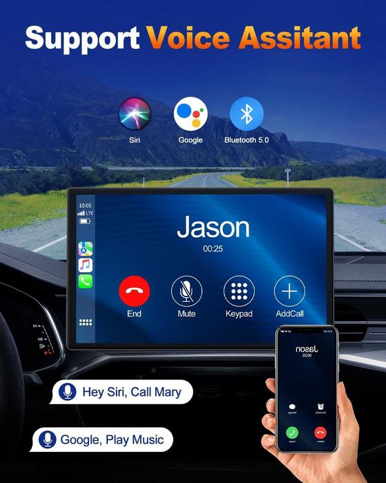 Навигация Volam 9 инча AppIe Carplay и Android Auto