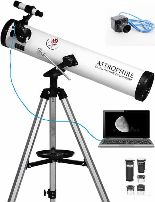 Рефлекторный телескоп Ньютона. Teleskop Telescope с Астрокамерой