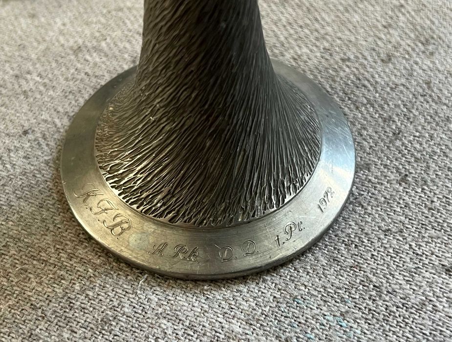 Set 2 suporturi lumanari din cositor pewter anii 60 Danemarca