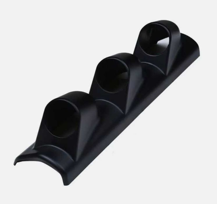 Стойка за 3 измервателни уреди 52мм. за колона - Черен.