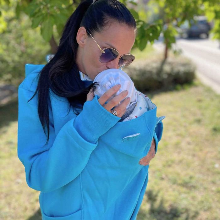 Разпродажба | Памучен суитшърт за бебеносене Simply - Blue