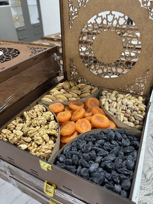 Подарочный набор, сухофрукты, бокс, набор, тарелка, quruq mehalar