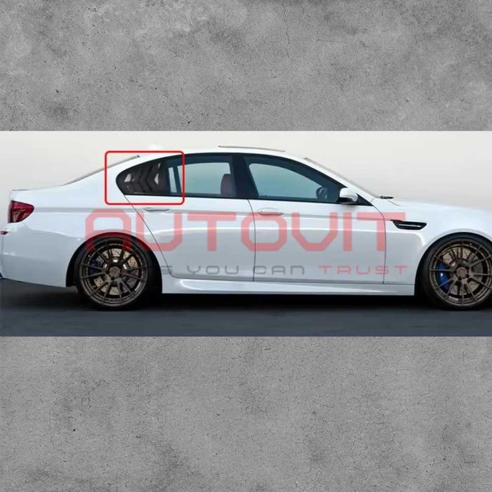 Добавка за задни странични стъкла BMW F10 / F11 Хриле Черен Гланц