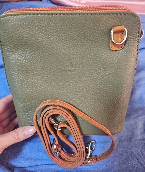 Мини чанта естествена кожа