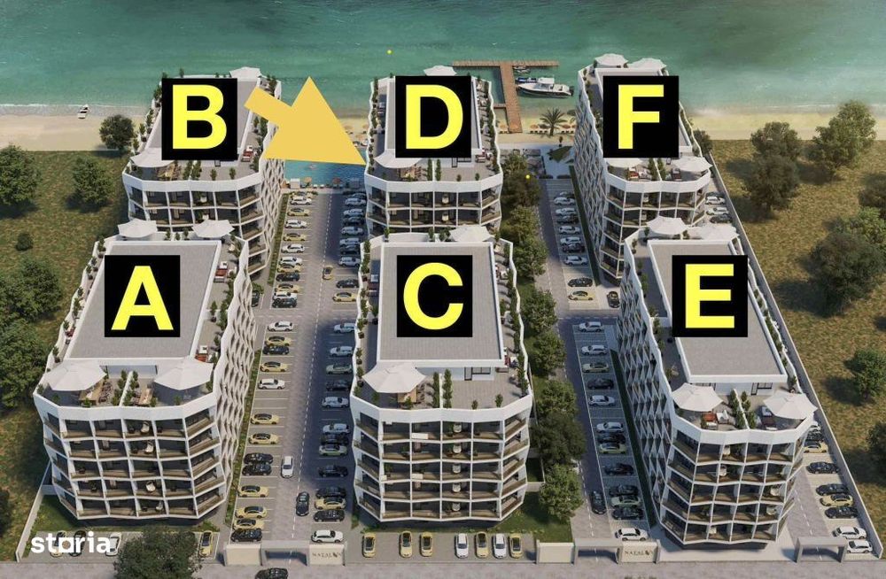 Apartament prima linie la lac in complex rezidential cu piscina | Nata