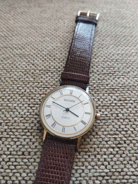 Ceas Sekonda barbatesc cu curea de piele Functional