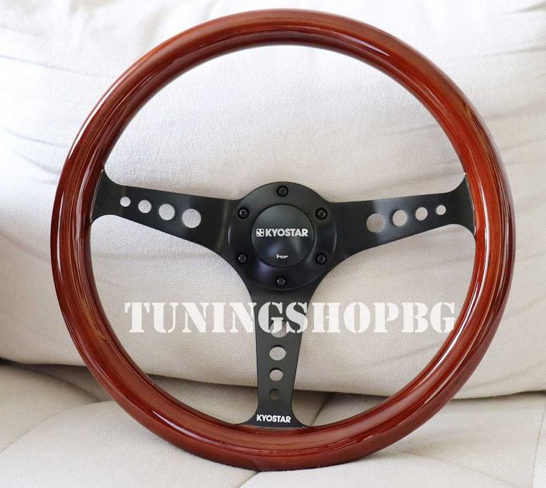 Ретро спортен волан PVC дърво Wood KYOSTAR сив / черен