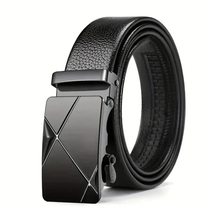 Колан с автоматична катарама модерен черен