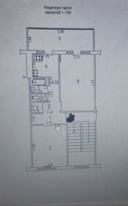 2/2/4 Феруза Гинекология Улучшенка. 2X6. 57 m2 своя