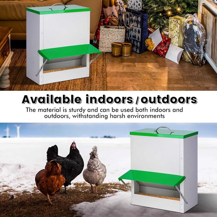 Автоматична хранилка за птици, 11 кг храна, метална с капак