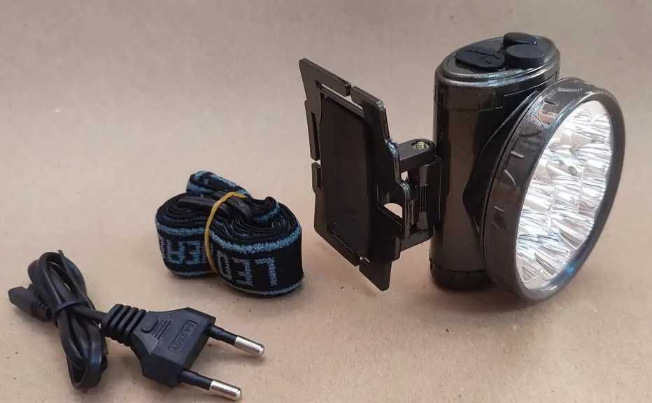 LED фенер Челник за глава с 13 диода и акумулаторна батерия 3W