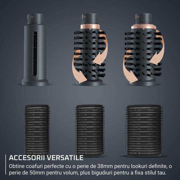 Perie rotativa cu aer cald Rowenta Air Rotate UB9920E0, 1300W