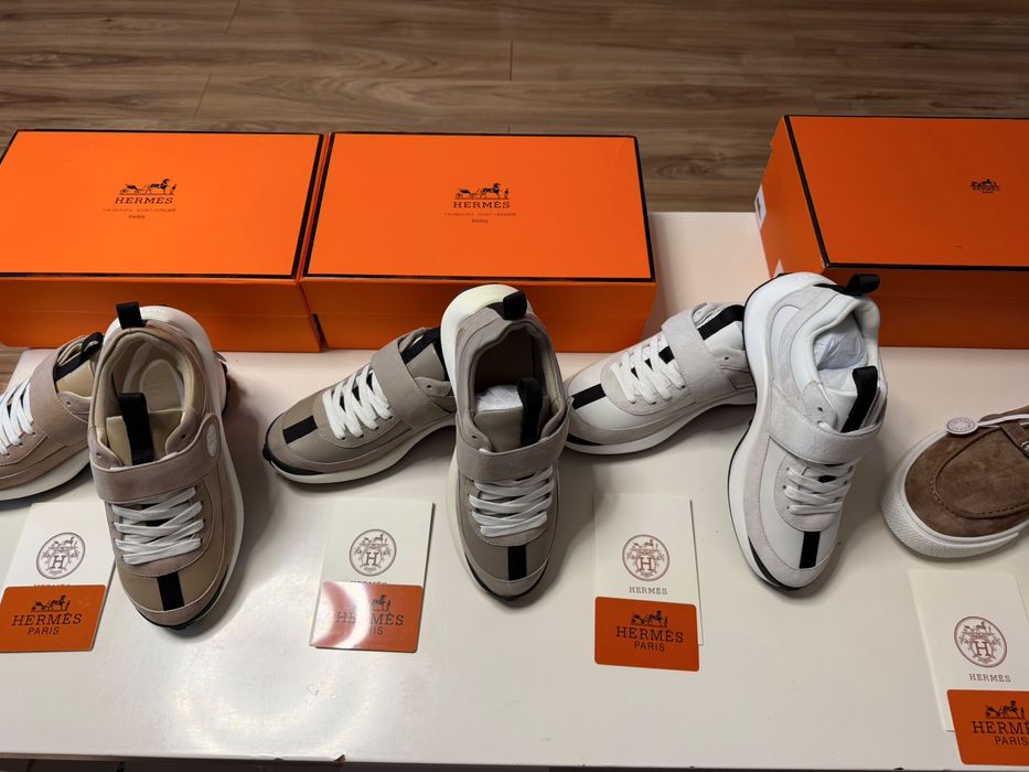 Sneakers piele naturala Luxury model Loop Bej, Marimea 37 – Full Box