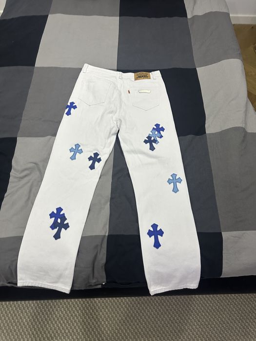 blugi albi chrome hearts