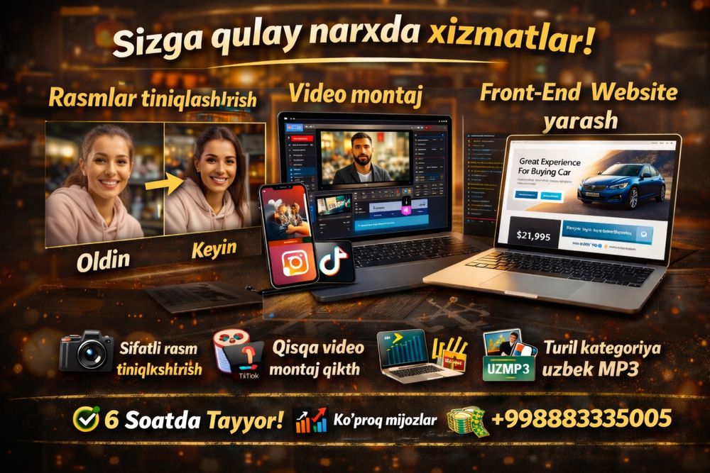 Landing page va korparativ saytlar yasiman