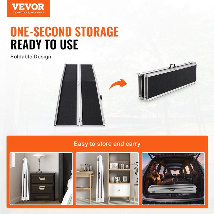 Rampa Portabila Aluminiu Pliabila 2438mm 363kg Antiderapanta