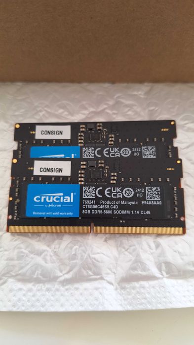 Memorie SO-DIMM Crucial CT8G56C46S5, 8GB, DDR5-5600MHz, CL46