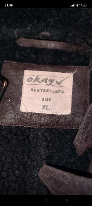 Geacă piele întoarsă maro căptușită, Men Okay bestsellers, XL