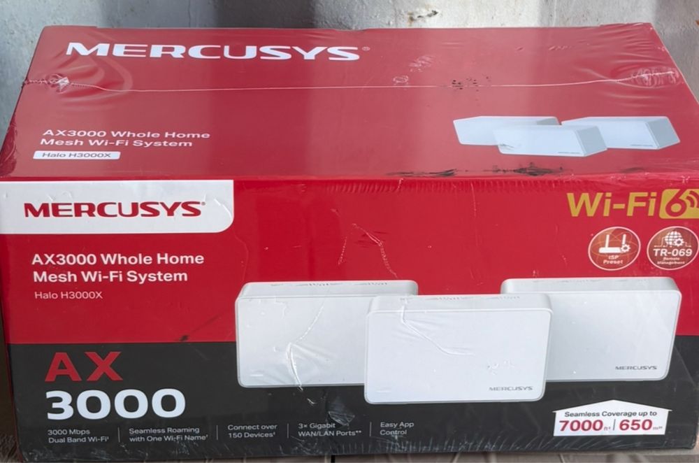 Kit Wi-Fi Mercusys Halo H3000X Mesh (pachet de 3), router si repetor Wi-Fi 6