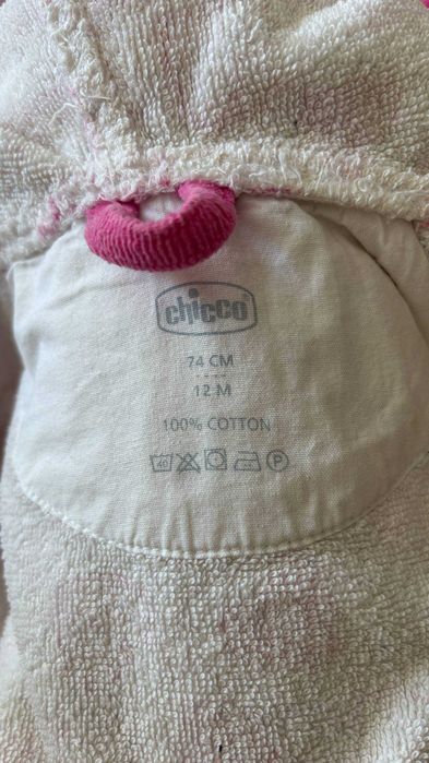 Детский махровый халат Chicco Heart, 12 мес