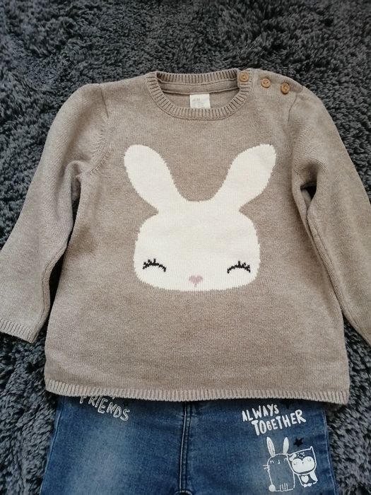 Дънки и пуловер, размер 12-18 м.