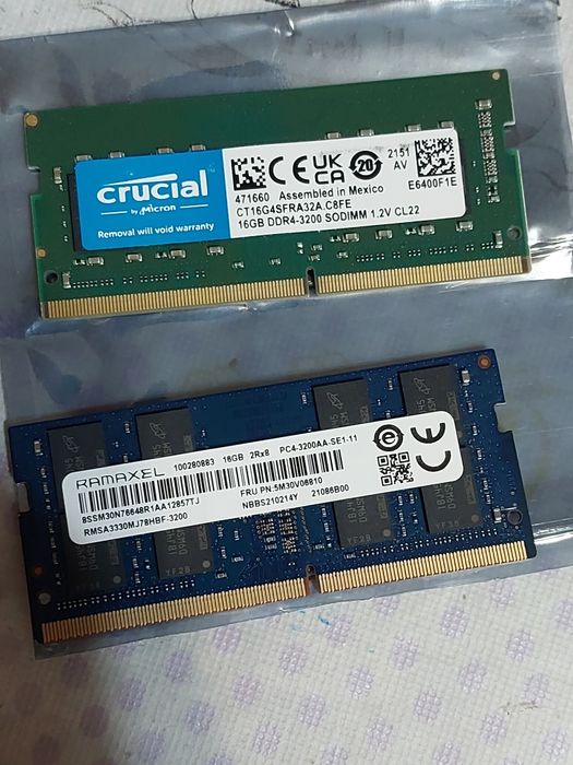 32GB 3200Mhz DDR4 SODIMM CL22 - SK Hynix,  Micron, Crucial, Rammaxel