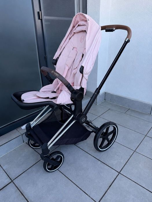 Количка Cybex Priam 4, Сребристо + Pink Rose