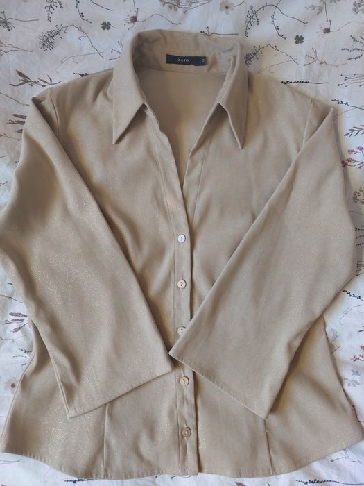 Дамска риза с златисти частици