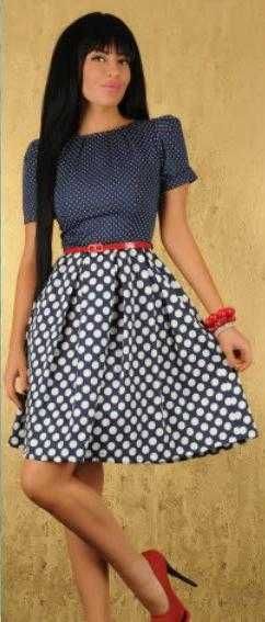 Rochie ladonna dots mirage darkblue