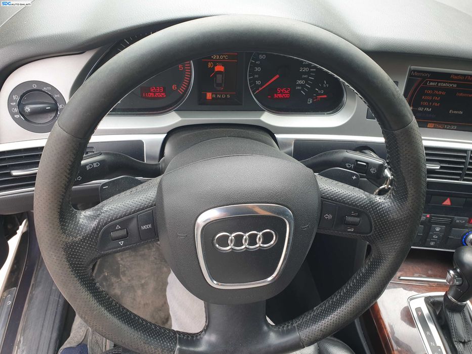 Volan Piele 3 Spite cu Comenzi FARA Airbag cu Uzura Audi A6 C6 NFL Non Facelift 2004 - 2008 [K8533]