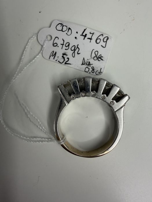 Inel cu diamante aur 18k 0,8 ct aprox gr. 6,79 M 52 cod unic 4769