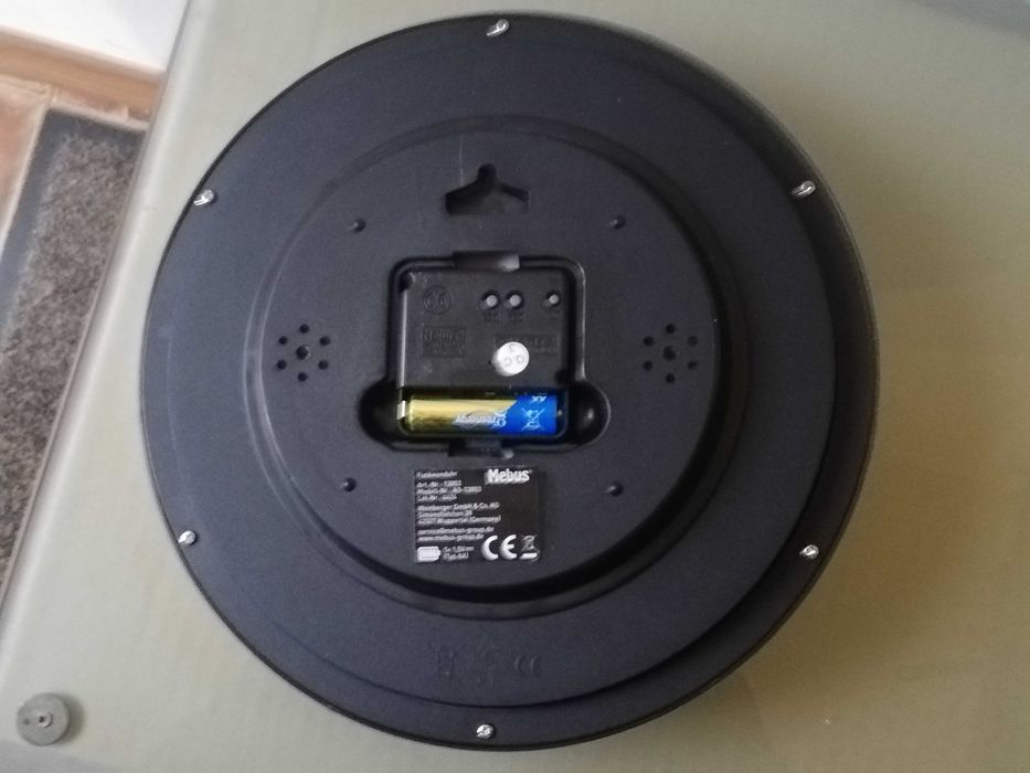 Ceas de perete cu radio control Mebus diametru 26cm, exterior-interior