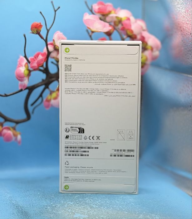 НОВ!!! APPLE iPhone 17 Pro Max, 256GB, 5G, Cosmic Orange + подарък оригинален адаптер Apple