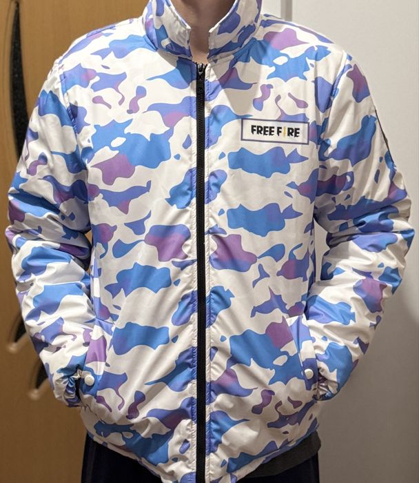 Geaca de iarna Free Fire New Age, model exclusiv, albastru-alb, M,noua