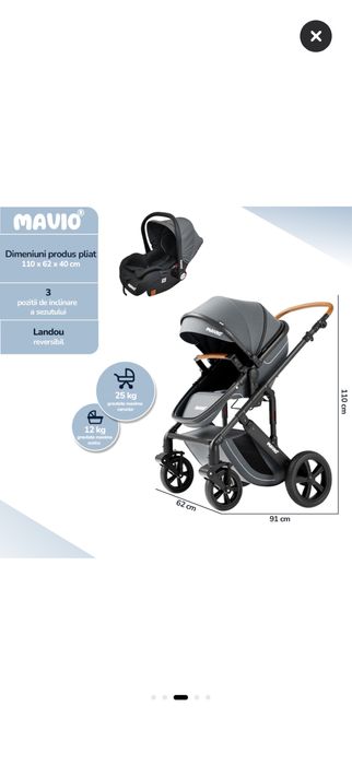 Carucior copii mavio 3 în 1
